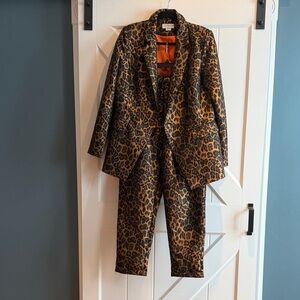 Never Fully Dressed Leopard Suit - double breasted blazer